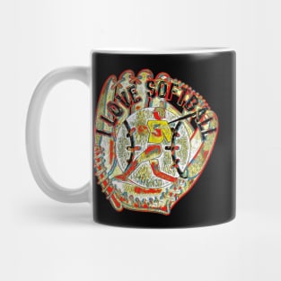 Softball i love retro softball art birthday Mug